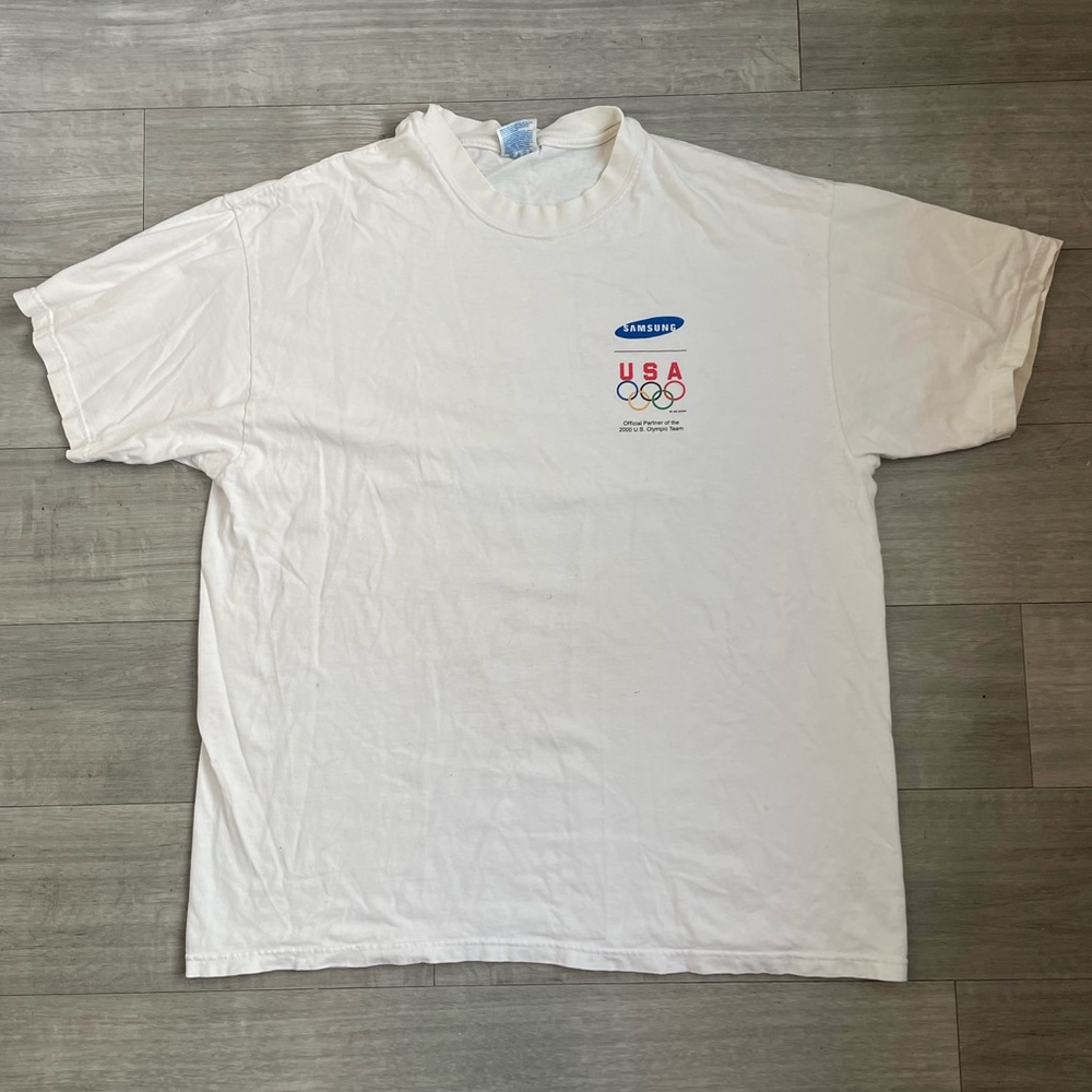 Vintage Sydney Olympic Games Shirt Mens L White 2000 Olympics Spell Out Y2K Tee